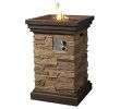 Gas Fireplace Glass Rocks New Peaktop Hf A Square Column Propane Gas Fire Pit Outdoor Garden Slate Rock 20 Inches Brown