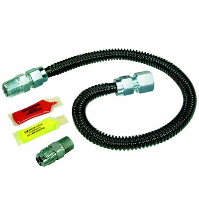 24 in L 1 2 in pression Inlet x 1 2 in pression Outlet Stainless Steel Gas Appliance Installation Kit