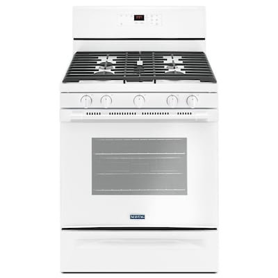 5 Burner 5 cu ft Self Cleaning Freestanding Gas Range White mon 30 in Actual 29 875 in