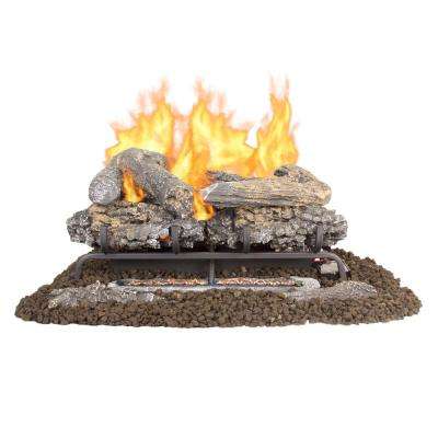 Valley Oak 24 in Vent Free Dual Fuel Gas Fireplace Logs with Remote pleasant hearth ventless gas fireplace logs vfl2 vo24dr 64 400 pressed