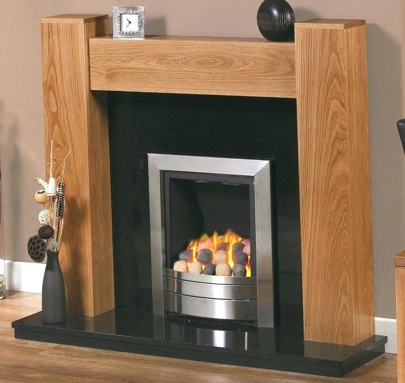 oak mantel gas fireplace beam