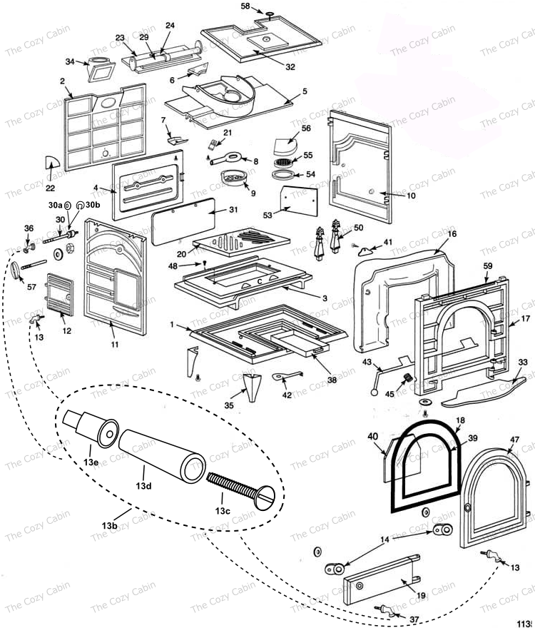 Gas Fireplace Parts Diagram Awesome Dutchwest Catalytic Stove 2461 the Cozy Cabin Stove