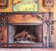 Gas Fireplace Screens New Custom Made Live Oak Fire Surround Hammered Copper and