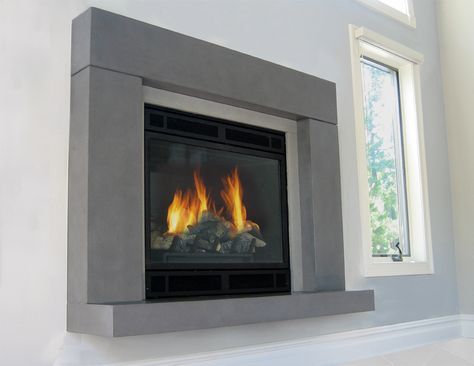 Gas Fireplace Surrounds Elegant Gas Fireplace with A Concrete Fireplace Surround and