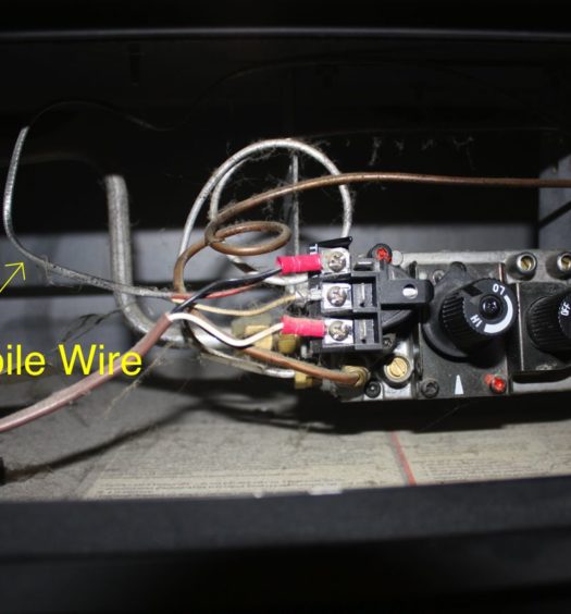 Identifying Gas Fireplace Parts Thermopile Wire 525x564