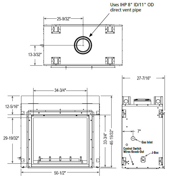 Superior 40 Inch DV Traditional In Outdoor Gas Fireplace 63 see through dim 596x596