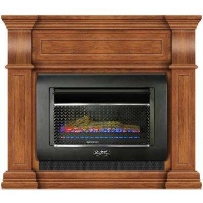 44 in Ventless Dual Fuel Gas Wall Fireplace in Toasted Almond with Thermostat Model DF300L M TA toasted almond duluth forge ventless gas fireplaces 64 400 pressed