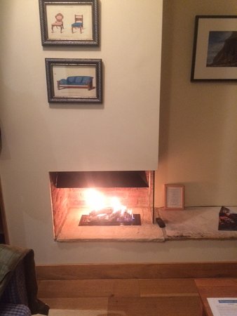 a warming gas log fire