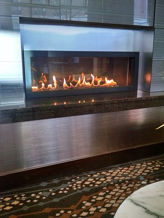 fireplace near lobby
