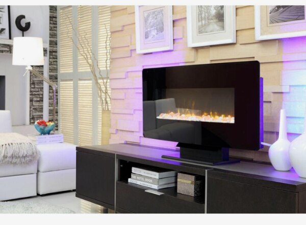 Hampton Bay Brookline 36 inch Electric Fireplace in Black a943cb c2f f94df2167f33