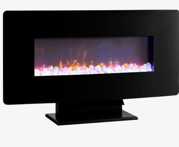 Hampton Bay Brookline 36 inch Electric Fireplace in Black ce cc74eaa03a8520ec998b511