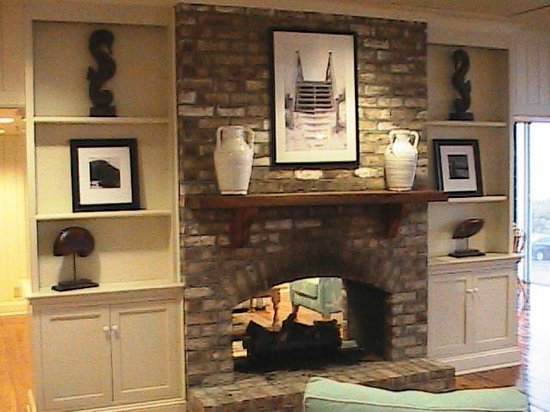 Faux fireplace next to Picture of Hampton Inn & Suites hampton inn suites myrtle