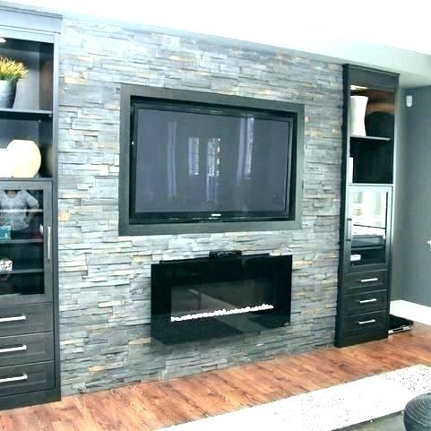 fireplace tv wall mount over stone
