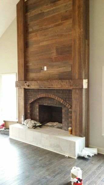 brick fireplace cover up