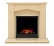 High End Electric Fireplace New Georgia Fireplace In Beige Stone with Adam Tario Electric Fire In Black 48 Inch