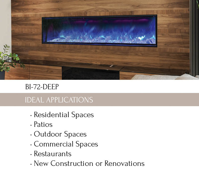 How to Install An Electric Fireplace In A Wall Beautiful Bi 72 Deep Electric Fireplace Indoor Outdoor Amantii