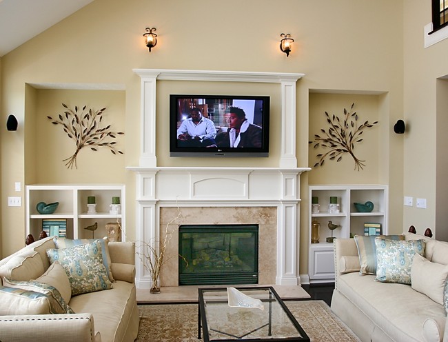 tv over fireplace e