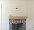 How to Tile Fireplace Awesome Cement Tile Fireplace Surround with Shiplap Fireplace