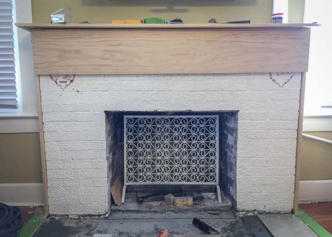 replacing fireplace mantel 650x465