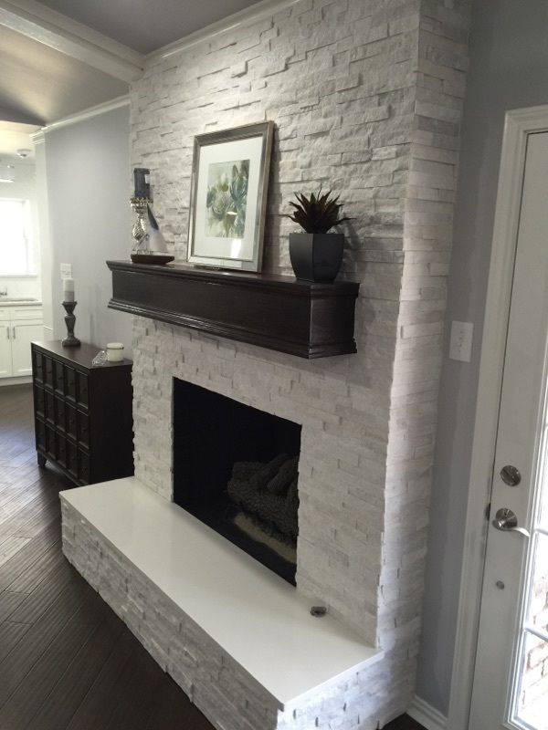 How to Whitewash Stone Fireplace Unique Fireplace Makeover Crystal White Quartzite 6×24