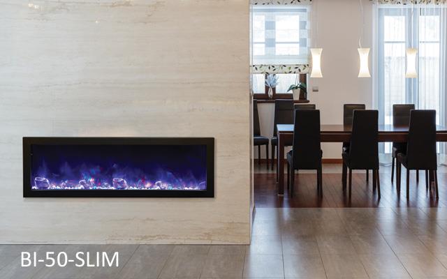 Amantii Panorama Series 50″ Slim Indoor or Outdoor Electric Fireplace BI 50 SLIM OD