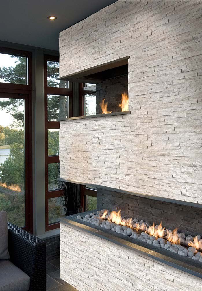 Install Stacked Stone Fireplace Inspirational Venice White Stackstone Ledger Stone Quartzite In 2019