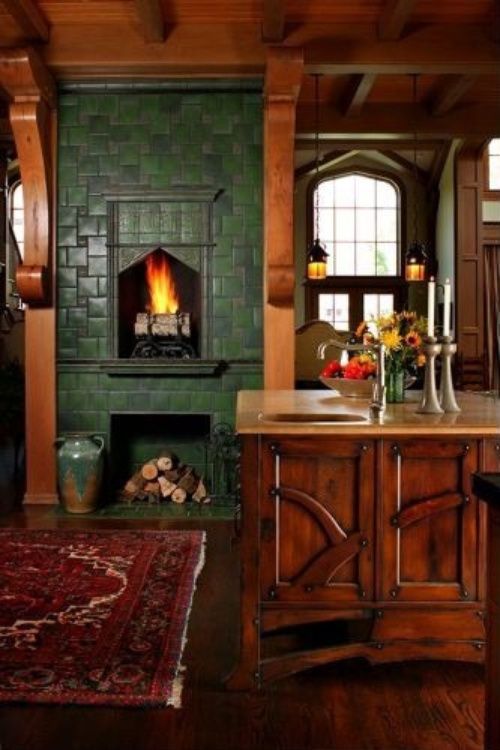 Kitchen with Fireplace Lovely An Macdowell S Storybook Tudor Style House In asheville