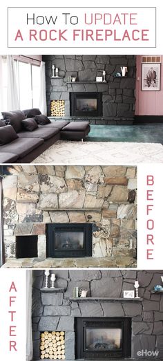 c9340b d066bf f464db old rock fireplace makeover paint rock fireplace