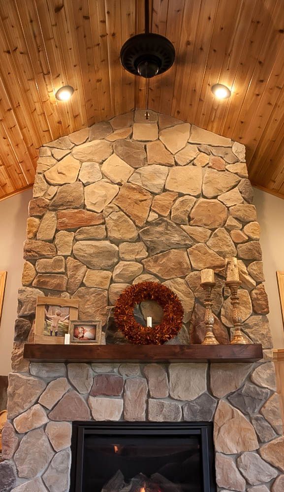 Limestone Fireplace Mantle Lovely 13ft Fireplace Crafted From Cultured Stone Rustic Alder