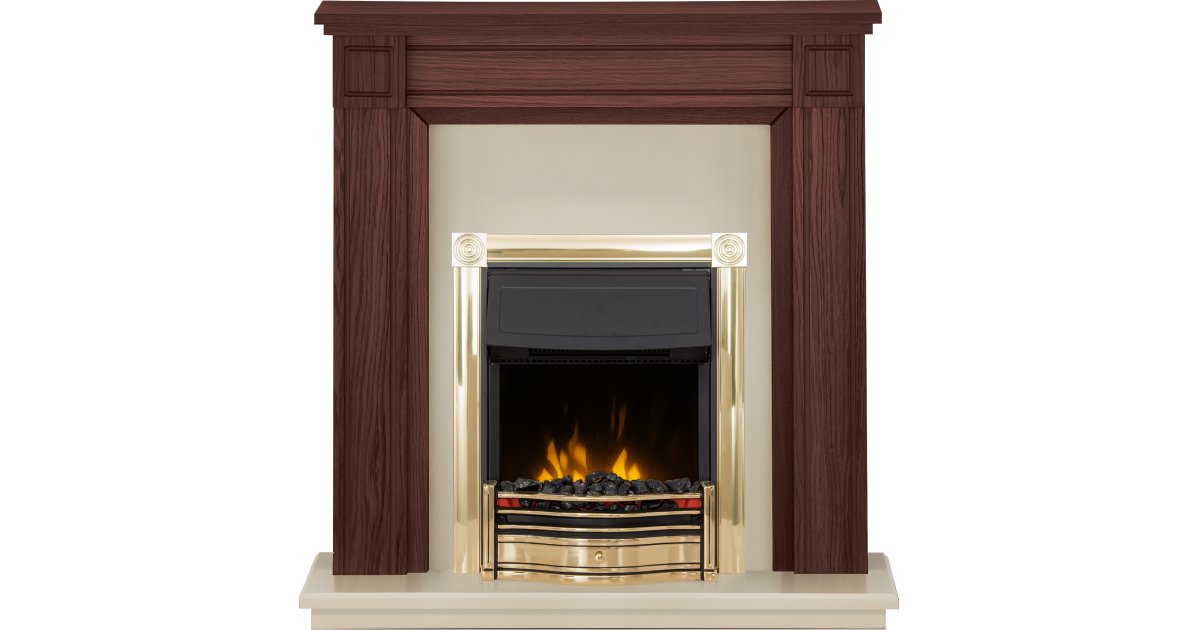 adam georgian fireplace suite in mahogany with dimplex horton electric fire in brass 39 inch