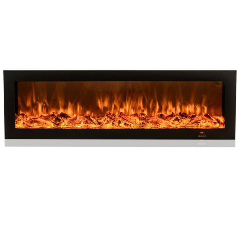 220V Decorative Flame Smart APP 3D Brightness Adjustable Thermostat Linear LED Electric Fireplace 220v decorative flame smart app 3d brightness
