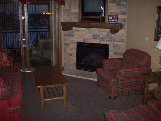 Living room fireplace Picture of Wilderness on the Lake living room fireplace
