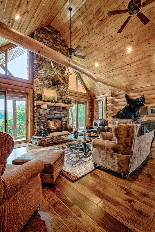 Log Cabin Fireplace Elegant A Mountain Log Home In New Hampshire Dream Homes