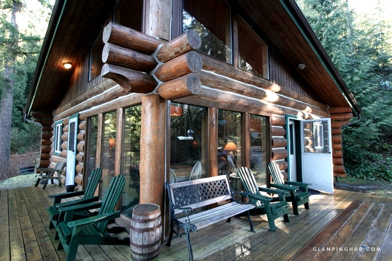 Log Cabin Fireplace New Upscale Lakefront Log Cabin with Private Dock In northern Washington