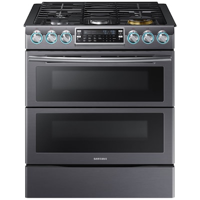 Lowes Gas Fireplace Inserts New Flex Duo 5 Burner 3 4 Cu Ft 2 3 Cu Ft Self Cleaning Double Oven Convection Gas Range Fingerprint Resistant Black Stainless Steel Mon 30 In