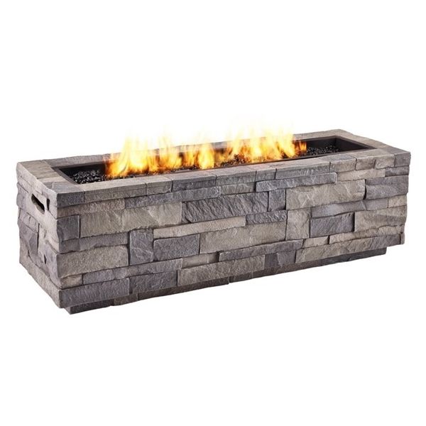 Lowes Outdoor Fireplace Fresh Real Flame Stone Grey Ledgestone 65 000 Btu Liquid Propane