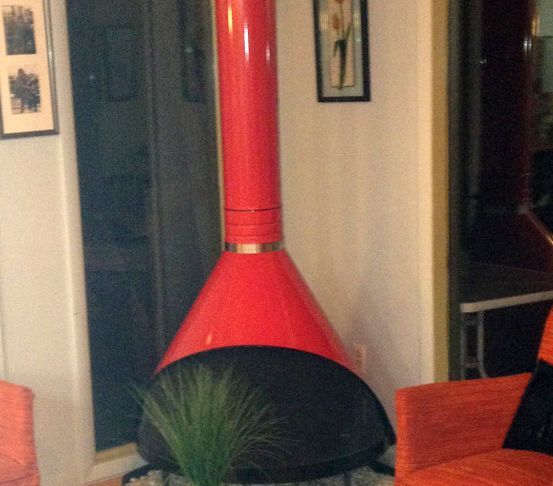 Mcm Fireplace Awesome Mid Century Modern Cherry Red Preway Retro Cone Freestanding