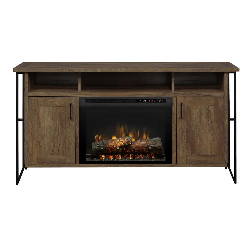 Dm2526 1873fm Dimplex Fireplaces Tyson Media Console In Farmhouse Chestnut Finish dm2526 1873fm a