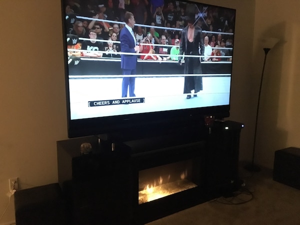 82 inch 3D Mitsubishi with a fireplace stand c fb9ea52aa3b310c75bcd3425