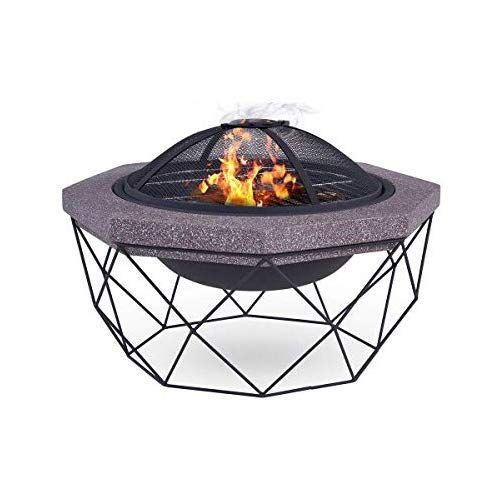 Metal Outdoor Fireplace Inspirational Fineway Mgo Diamond Stand Fire Pit Firepit and Bbq Grill