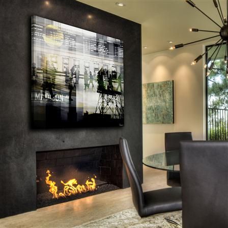 Mhsc Fireplace New Cali Day Natural Pine Wood Wall Art