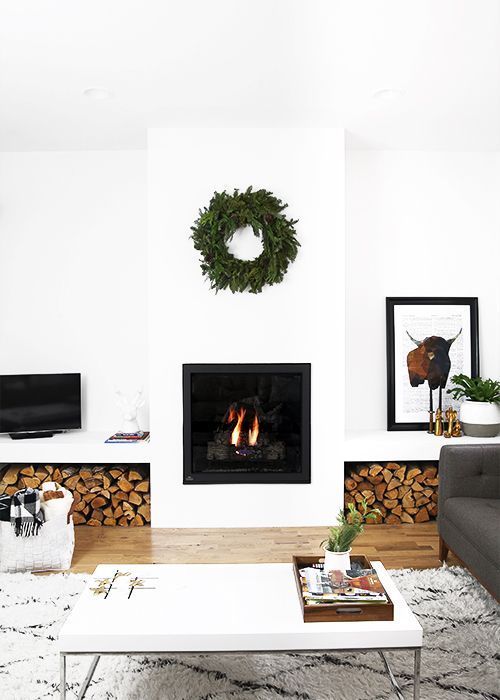 Minimalist Fireplace Elegant Minimal Cozy Christmas Holiday