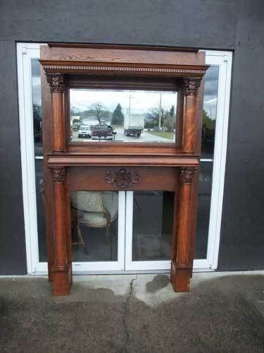 Mirrors Over Fireplace Mantels New C1900 Victorian Tiger Oak Mirror Over Fireplace Mantel or
