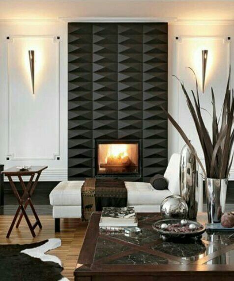 Modern Fireplace Surrounds Awesome 3d Tile Fireplace Salon Ideas In 2019