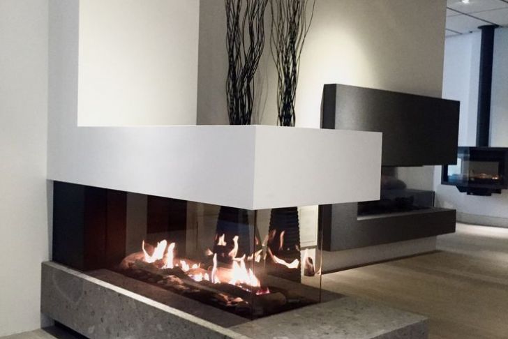 Modern Gas Fireplace Designs Beautiful Bellfires Room Divider Large Nice Designs