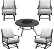 Modern Outdoor Fireplace Luxury Redwood Valley 5 Piece Black Steel Outdoor Patio Fire Pit Seating Set with Bare Cushions