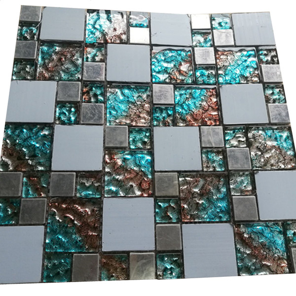 Mosaic Tile Fireplace Inspirational 2019 European Style Stainless Steel and Blue Brown Foil Crystal Glass Mosaic Tile for Kitchen Backsplash Fireplace Living Room sofa Backdrop From