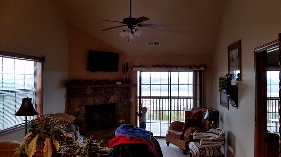living room with working fireplace Picture of The Village living room with working