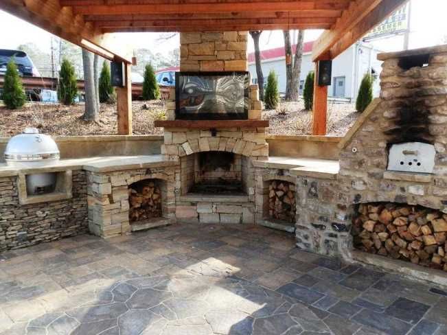 Outdoor kitchen with pizza oven unique outdoor fireplace 0d ece5cba7c3a027ef ed3