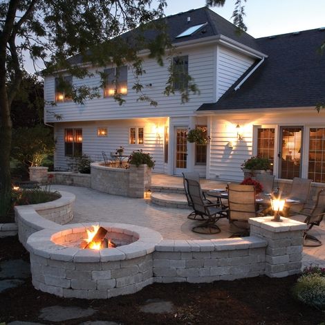 Outdoor Covered Patio with Fireplace Lovely Brussels Block Patio with Olde Quarry Seat Walls and Fire